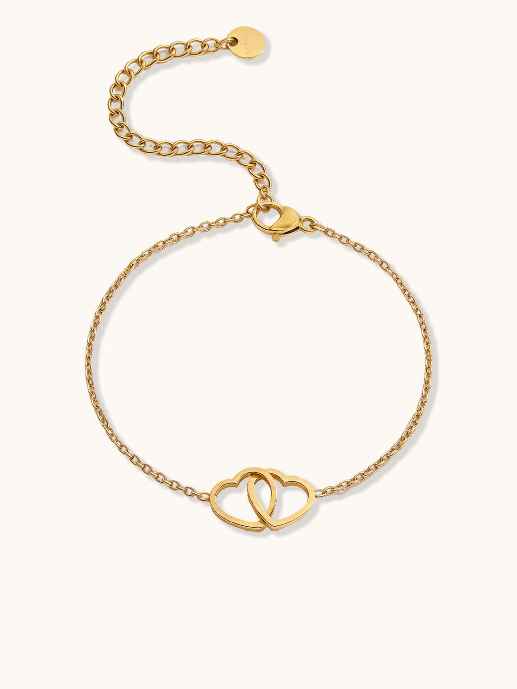 Verschlungene Doppelherz Armband Gold - Dorose | Wasserresistent, kein Verfärben