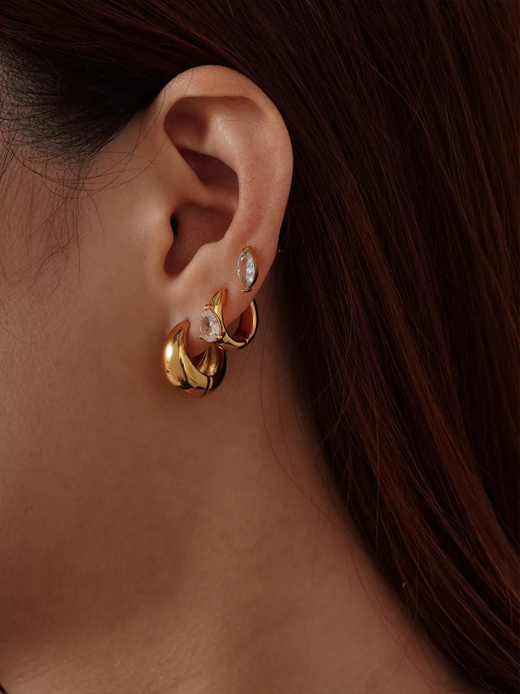 Water Drop Ohrringe Gold - Dorose | Wasserfester Schmuck, 18K vergoldet