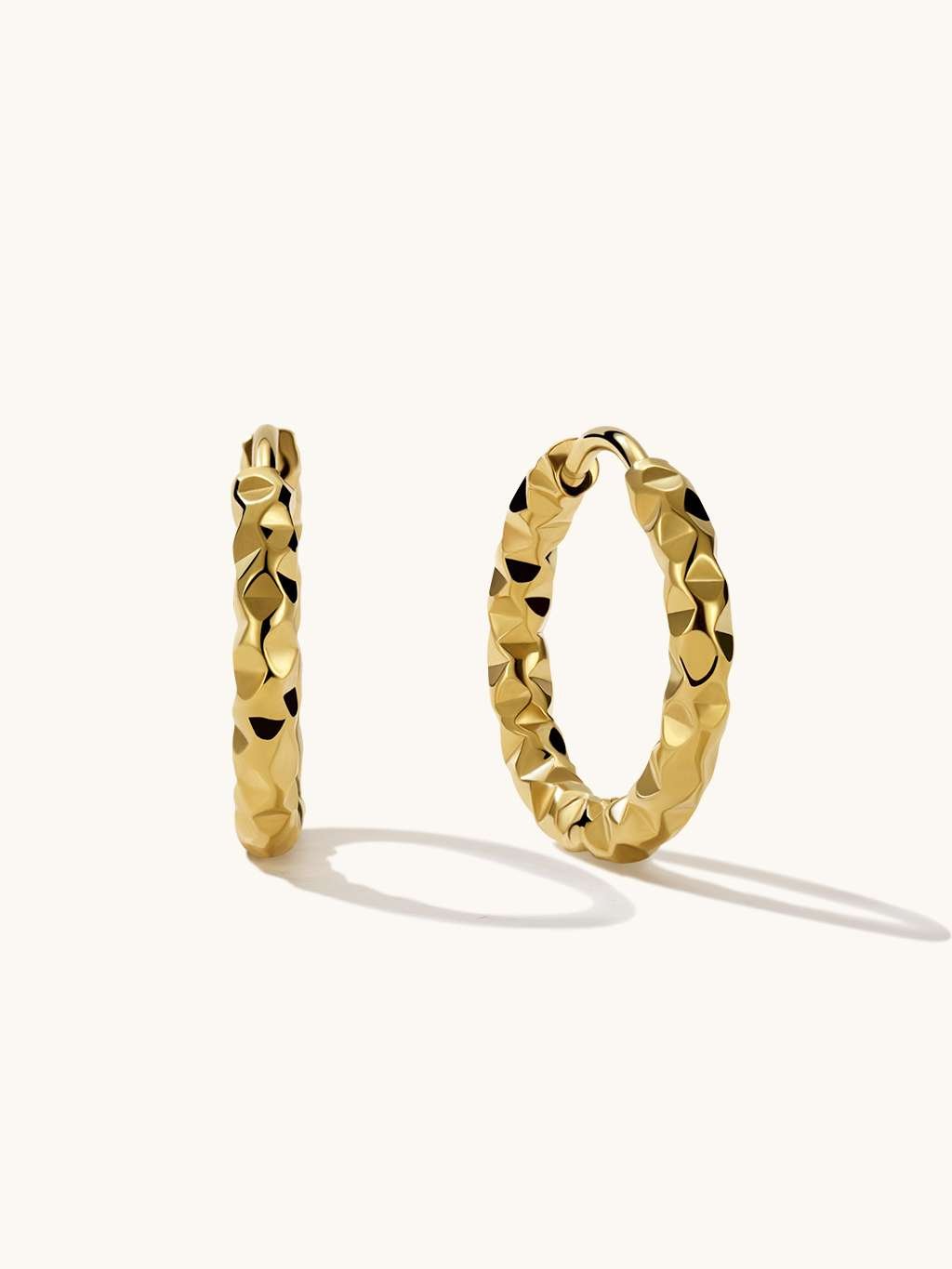 Wave Textured Hoop Ohrringe Gold - Dorose | Wasserfester Schmuck, 18K vergoldet
