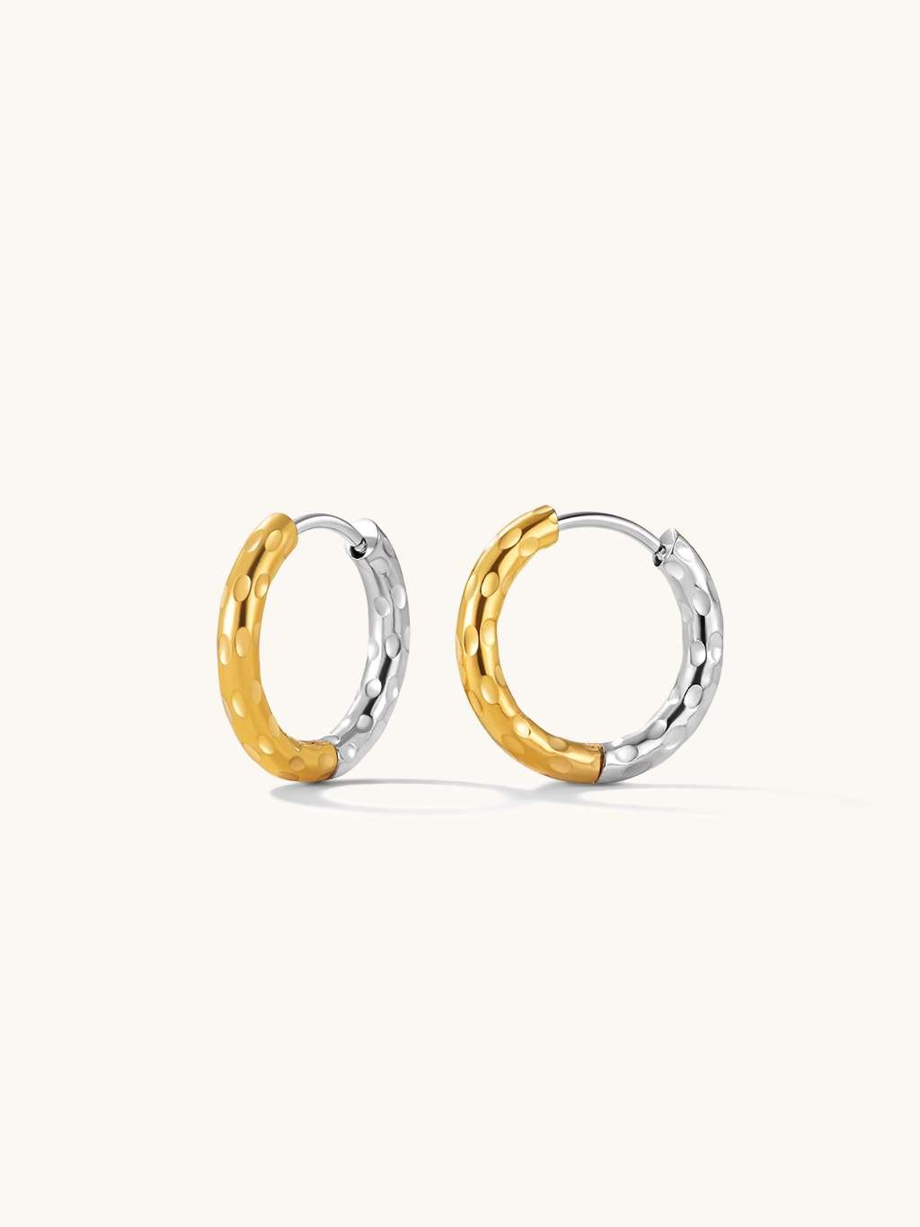Wave Two - Tone Hoop Ohrringe Gold Silber - Dorose | Wasserfester Schmuck, 18K vergoldet
