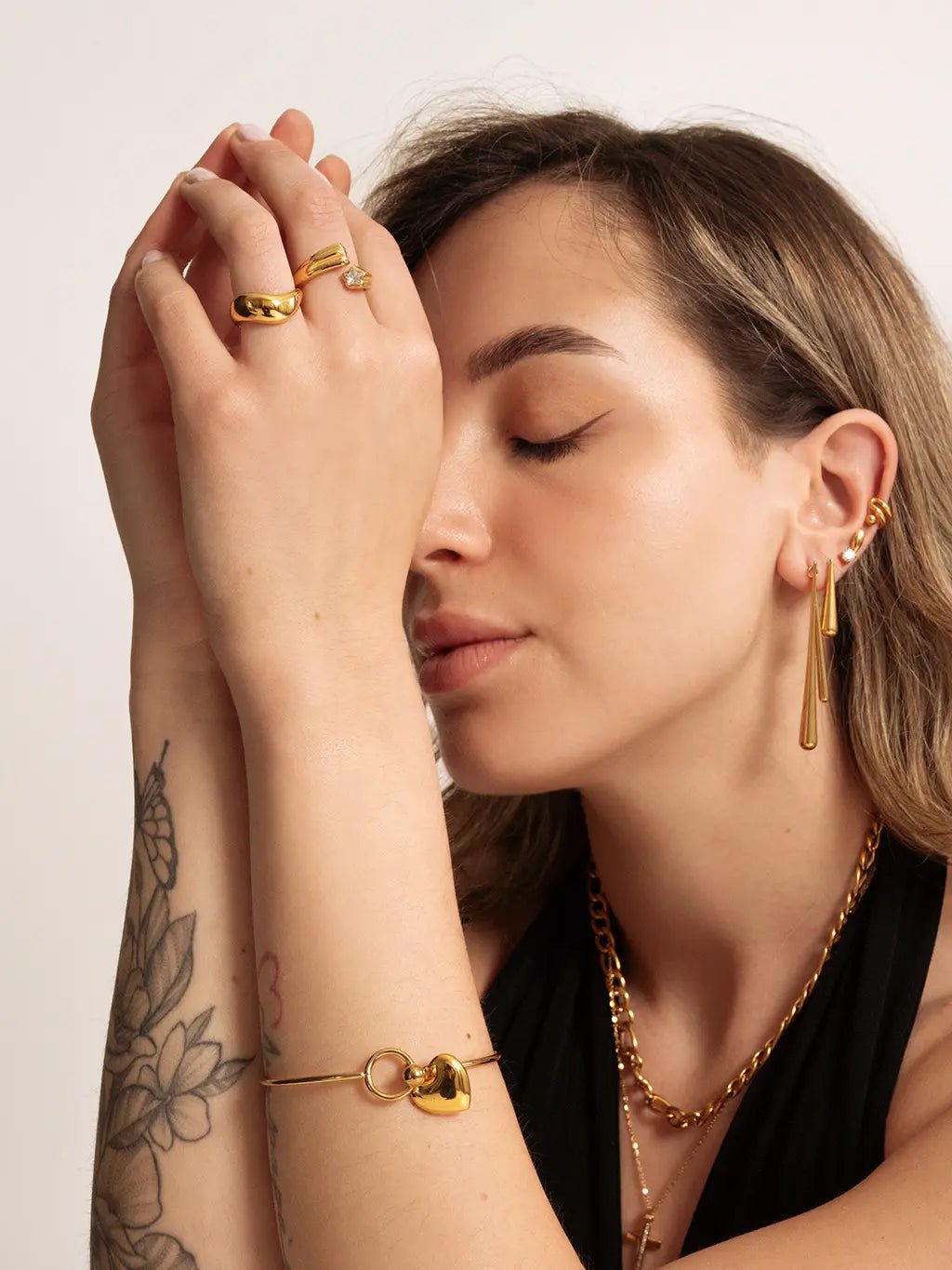 Wavy Bolded Large Ring Gold - Dorose | Wasserfester Schmuck, 18K vergoldet