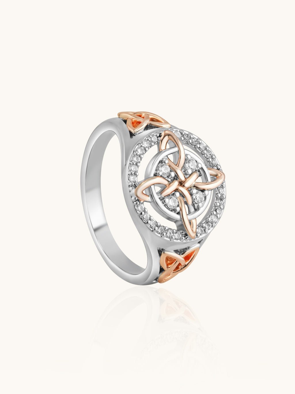 Zweifarbiger Blütenzirkonia Ring - Dorose | Wasserresistent, kein Verfärben