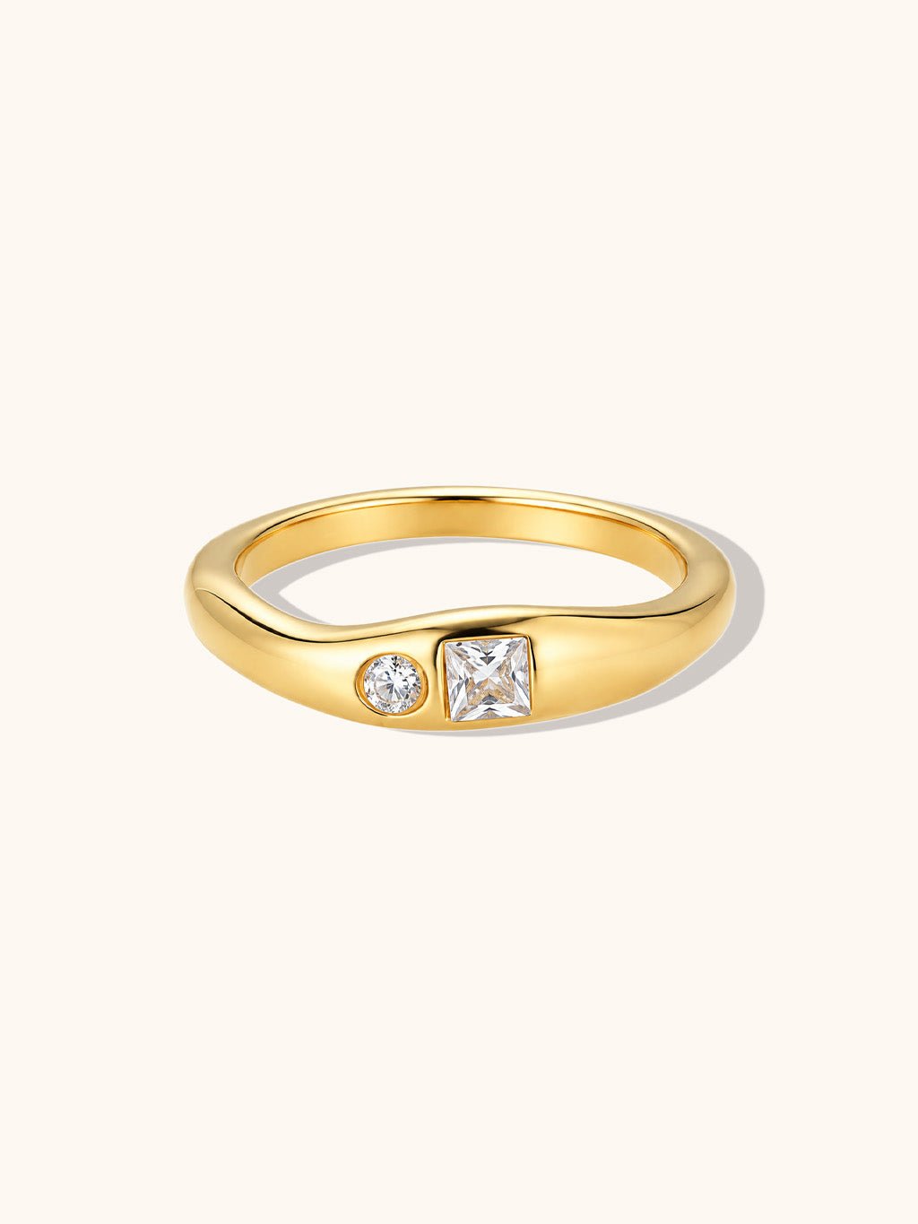 Zweiklang Zirkonia Ring Gold - Dorose | Wasserresistent, kein Verfärben