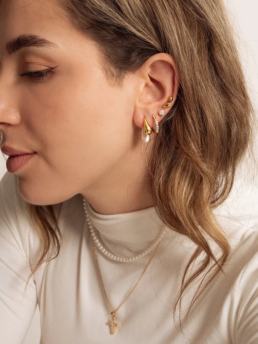 4mm Pearl Kette Gold - Dorose | Wasserfester Schmuck, 18K vergoldet