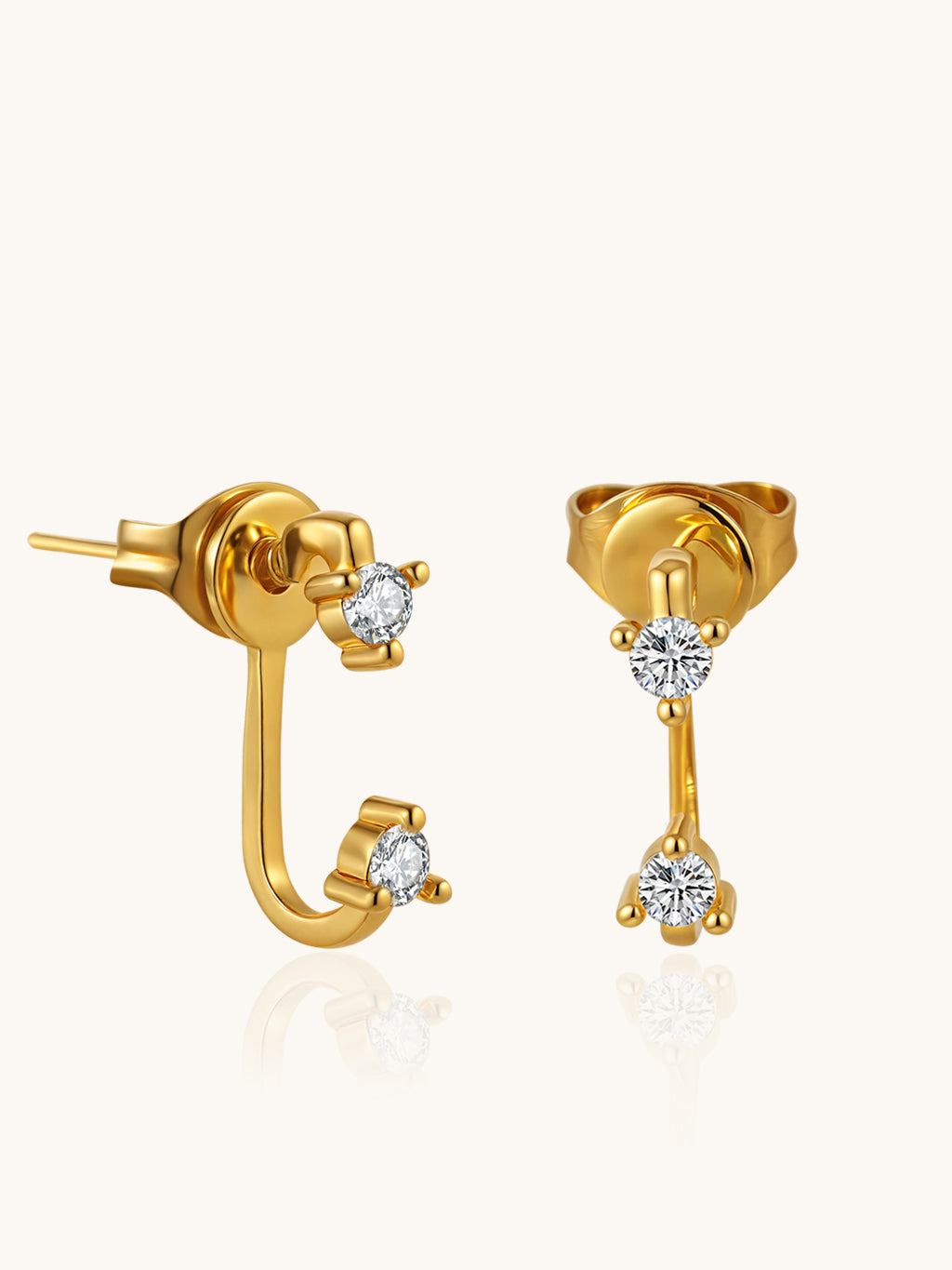 Doppel-Diamant-Ohrstecker Gold