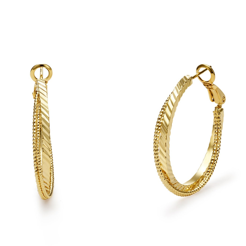 Twist Hoop Earrings Gold