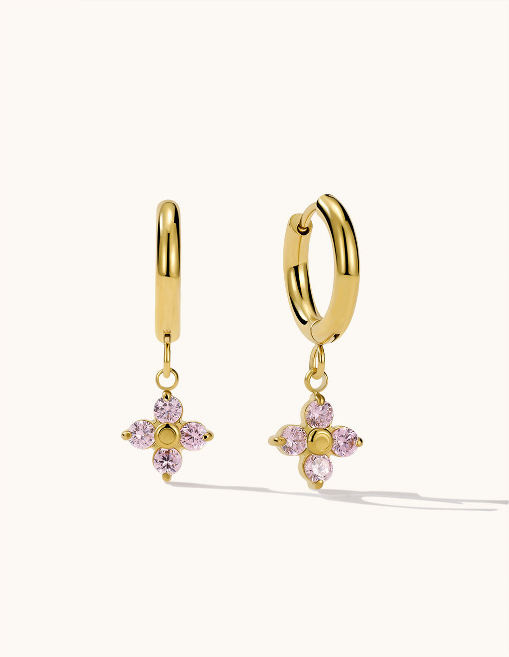 Lucky Flower Hoops Ohrringe Gold