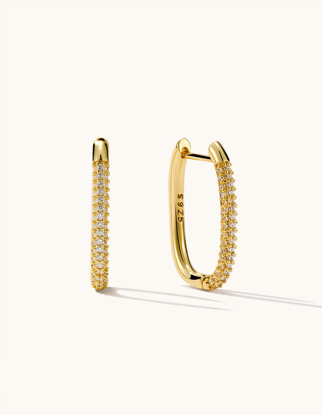 Square Hoop Ohrringe Gold Medium