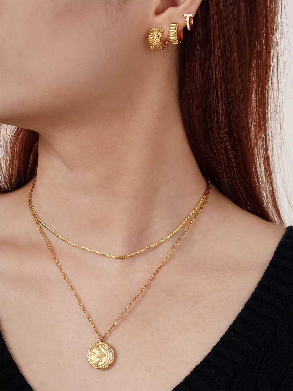 18K vergoldete Edelstahl Halskette für Damen - Wasserfester Schmuck - Geschenkidee -Hypoallergener Alltagsschmuck von Dorose