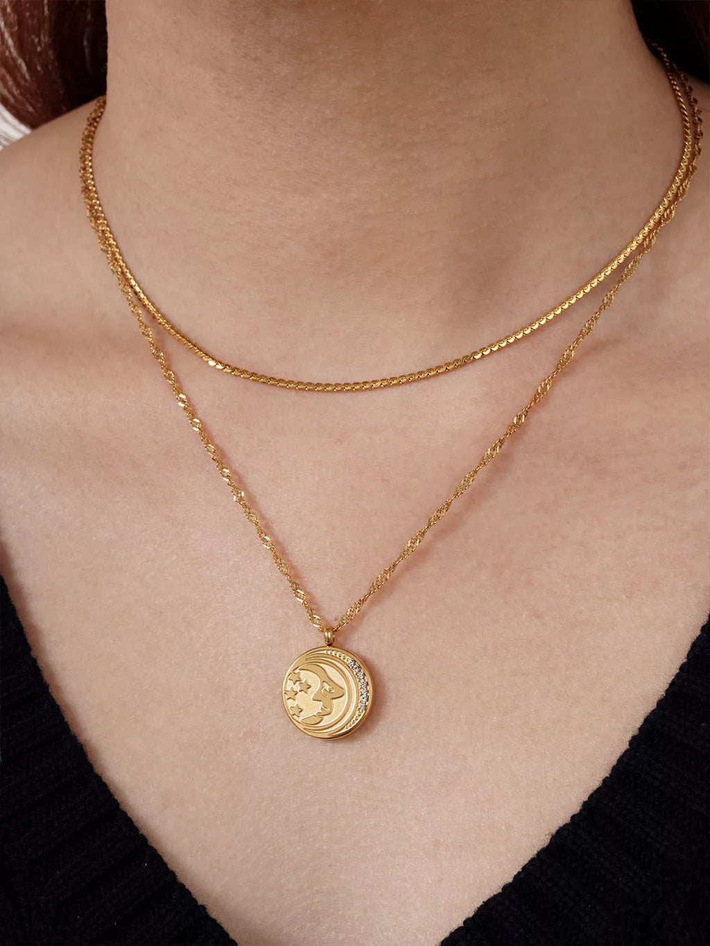 18K vergoldete Edelstahl Halskette für Damen - Wasserfester Schmuck - Geschenkidee -Hypoallergener Alltagsschmuck von Dorose