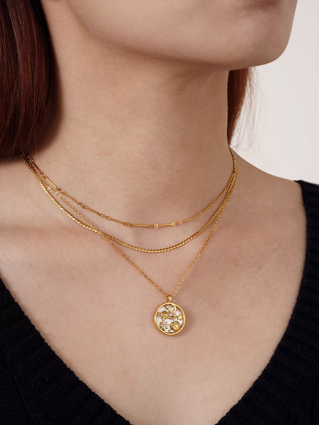 18K vergoldete Edelstahl Halskette für Damen - Wasserfester Schmuck - Geschenkidee -Hypoallergener Alltagsschmuck von Dorose