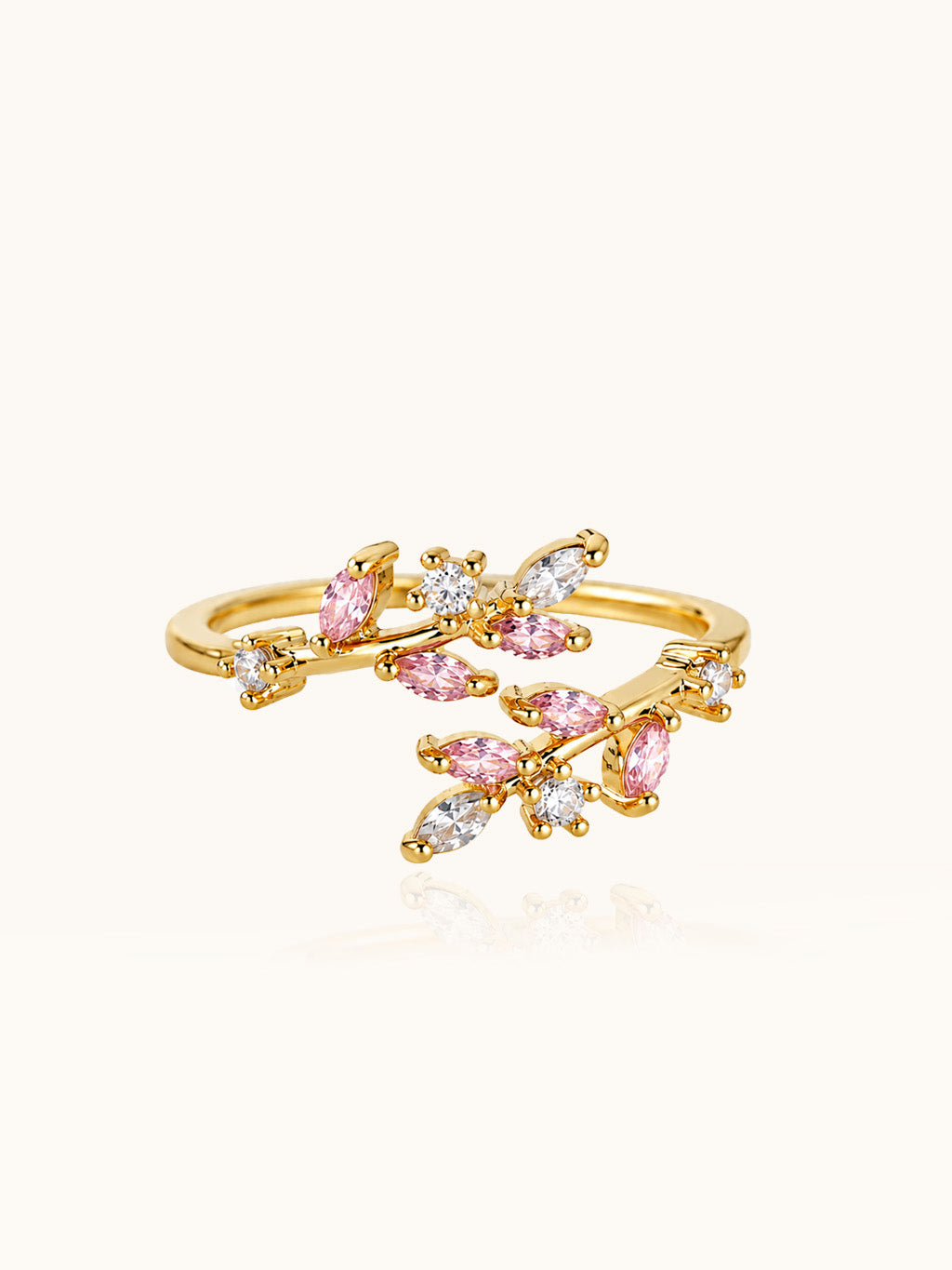 Pink Blossom Ring Gold