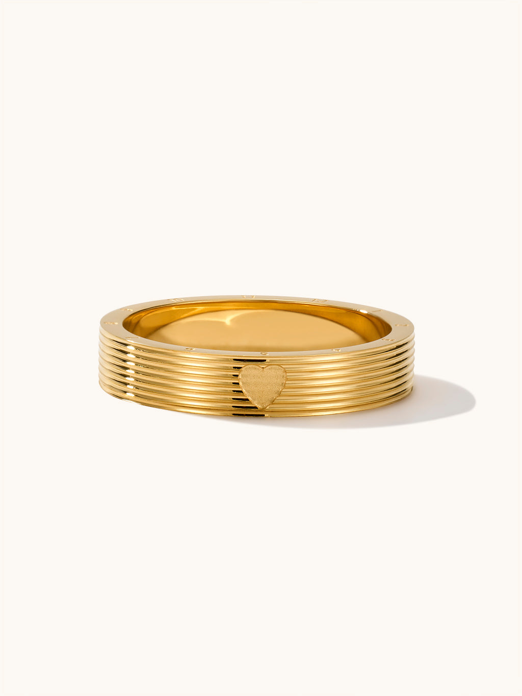 Heart Shape Engraved Ring Gold