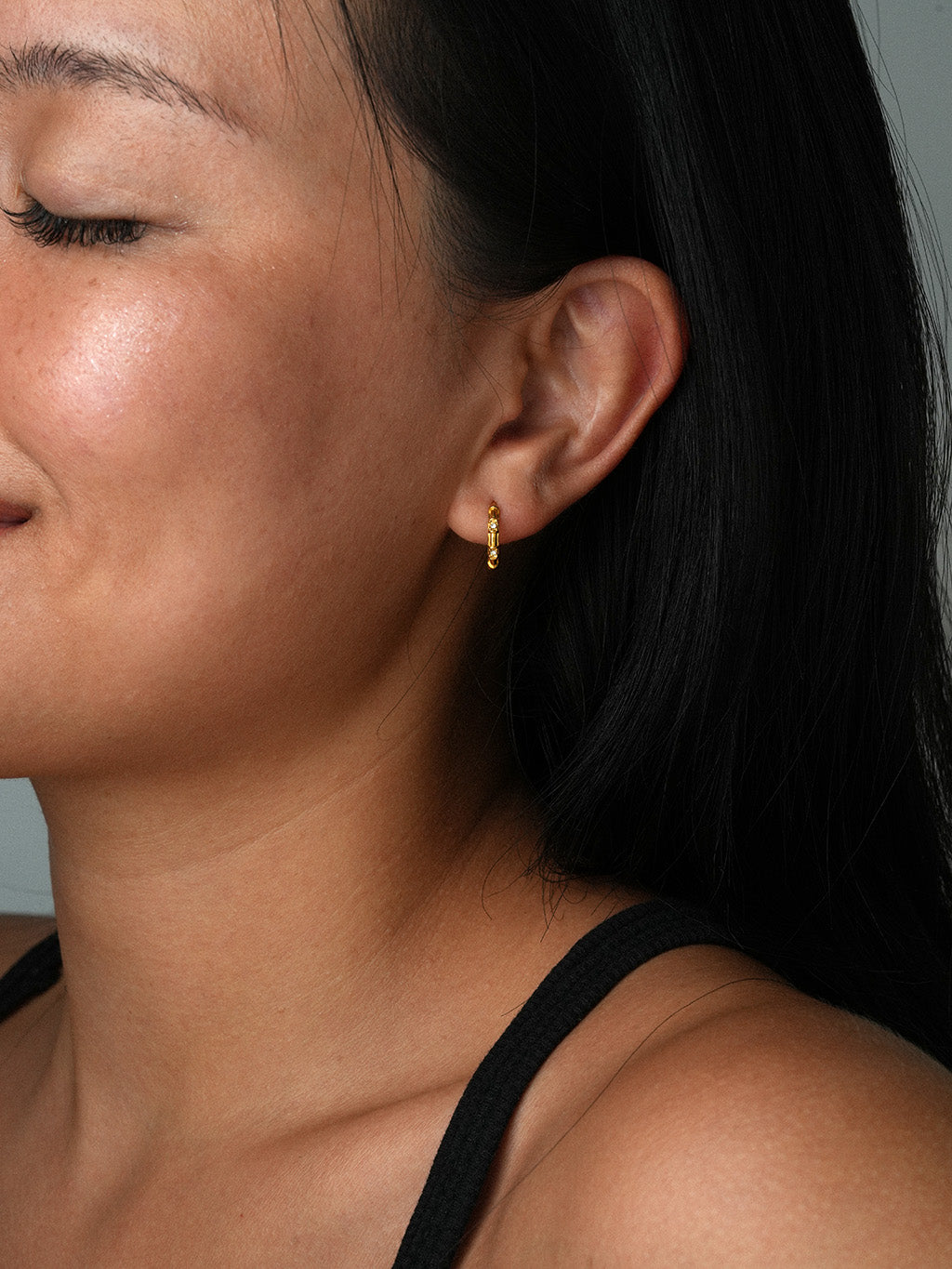 Kleine Creolen Gold mit Zirkonia