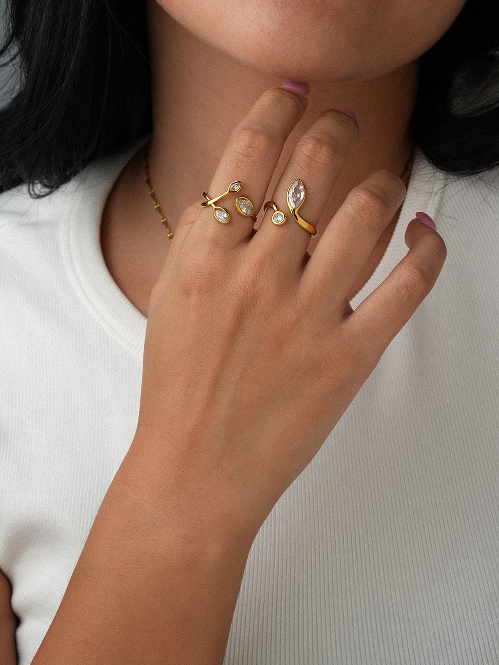 Blätter Ring Gold