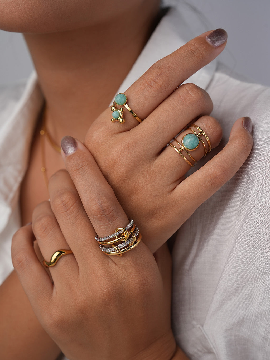 Ocean Crown Ring Gold