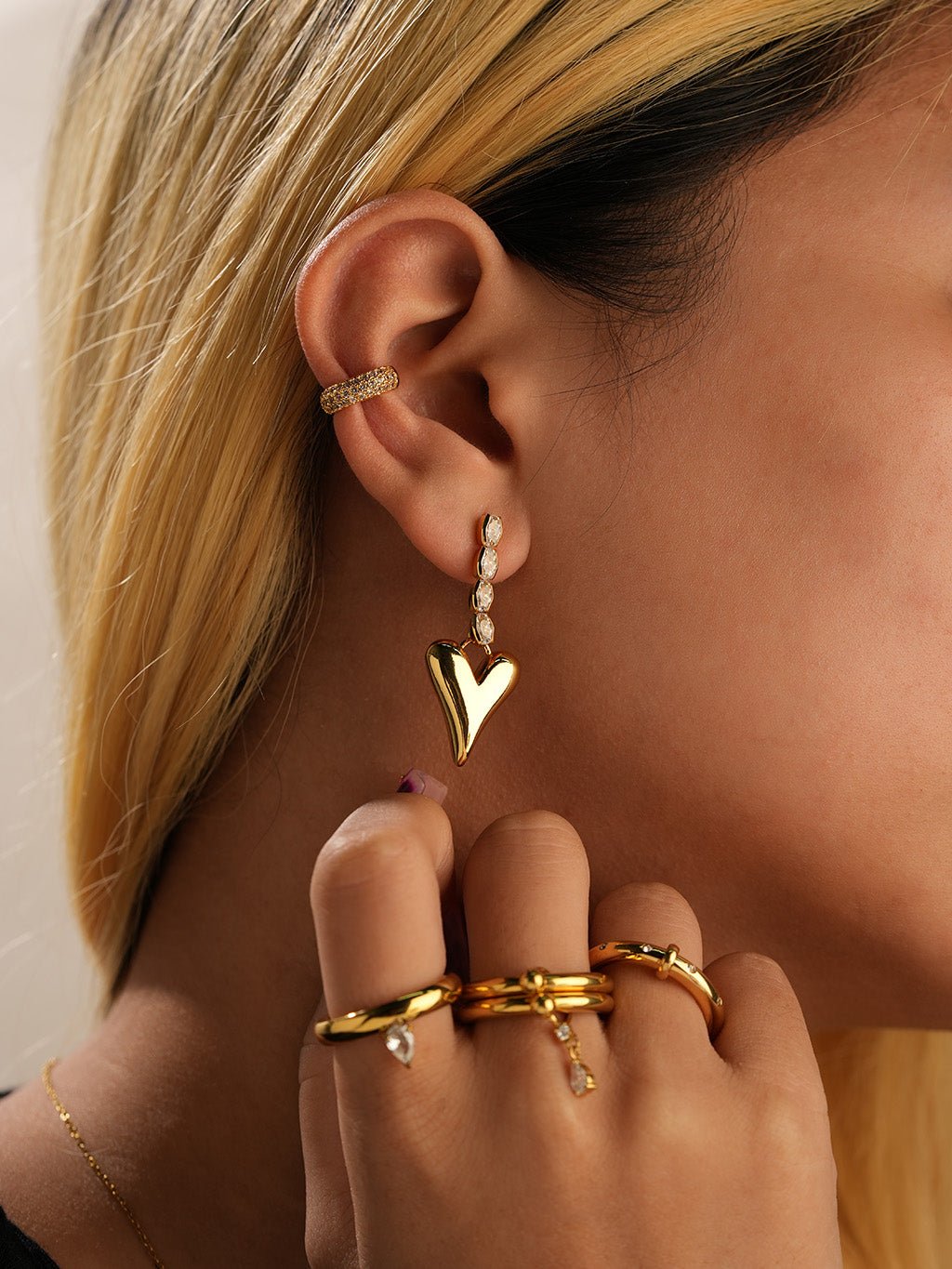 Abstands - Zirkonia Ring Gold - Dorose | Wasserresistent, kein Verfärben