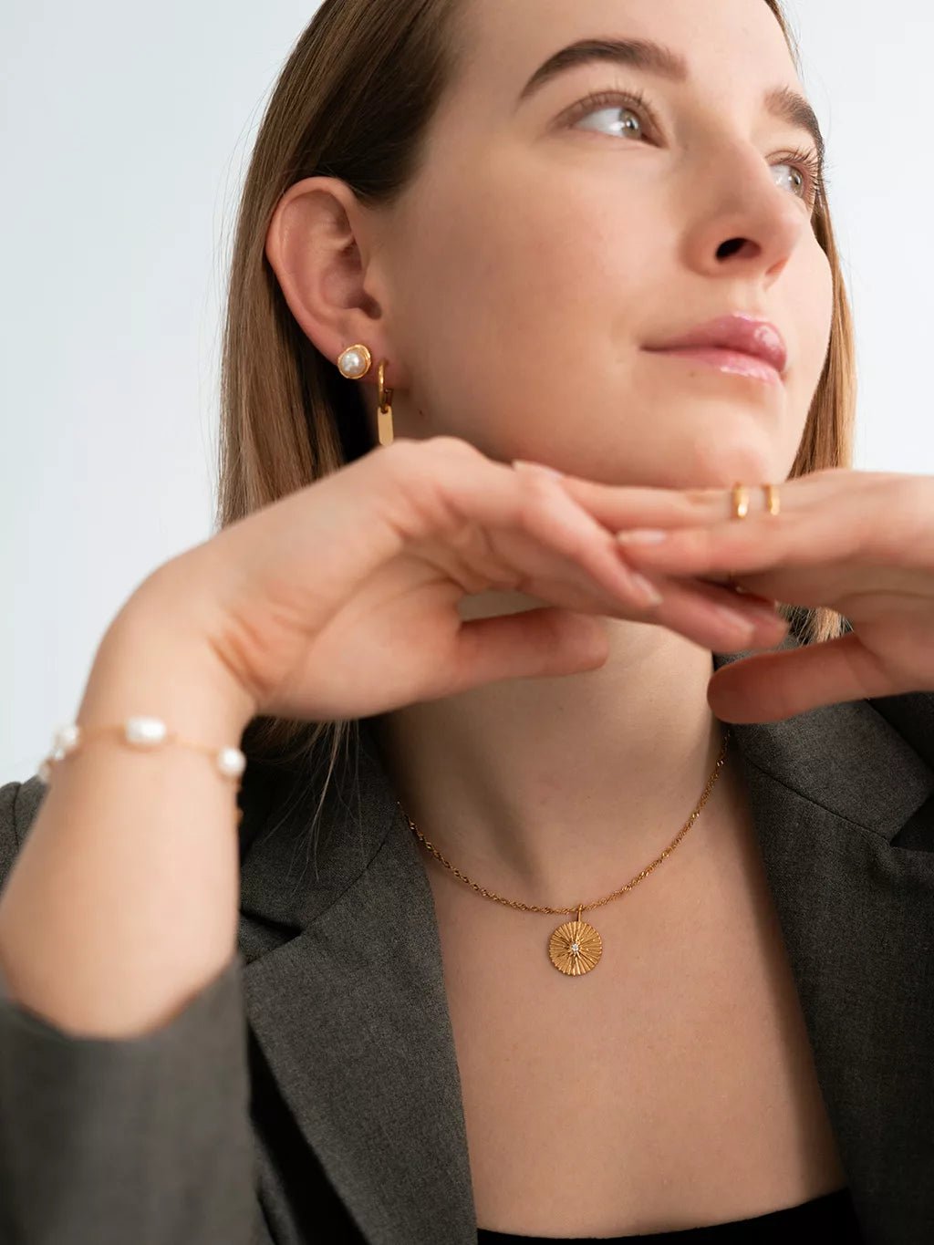All - Match Pearl Ohrringe Gold - Dorose | Wasserfester Schmuck, 18K vergoldet