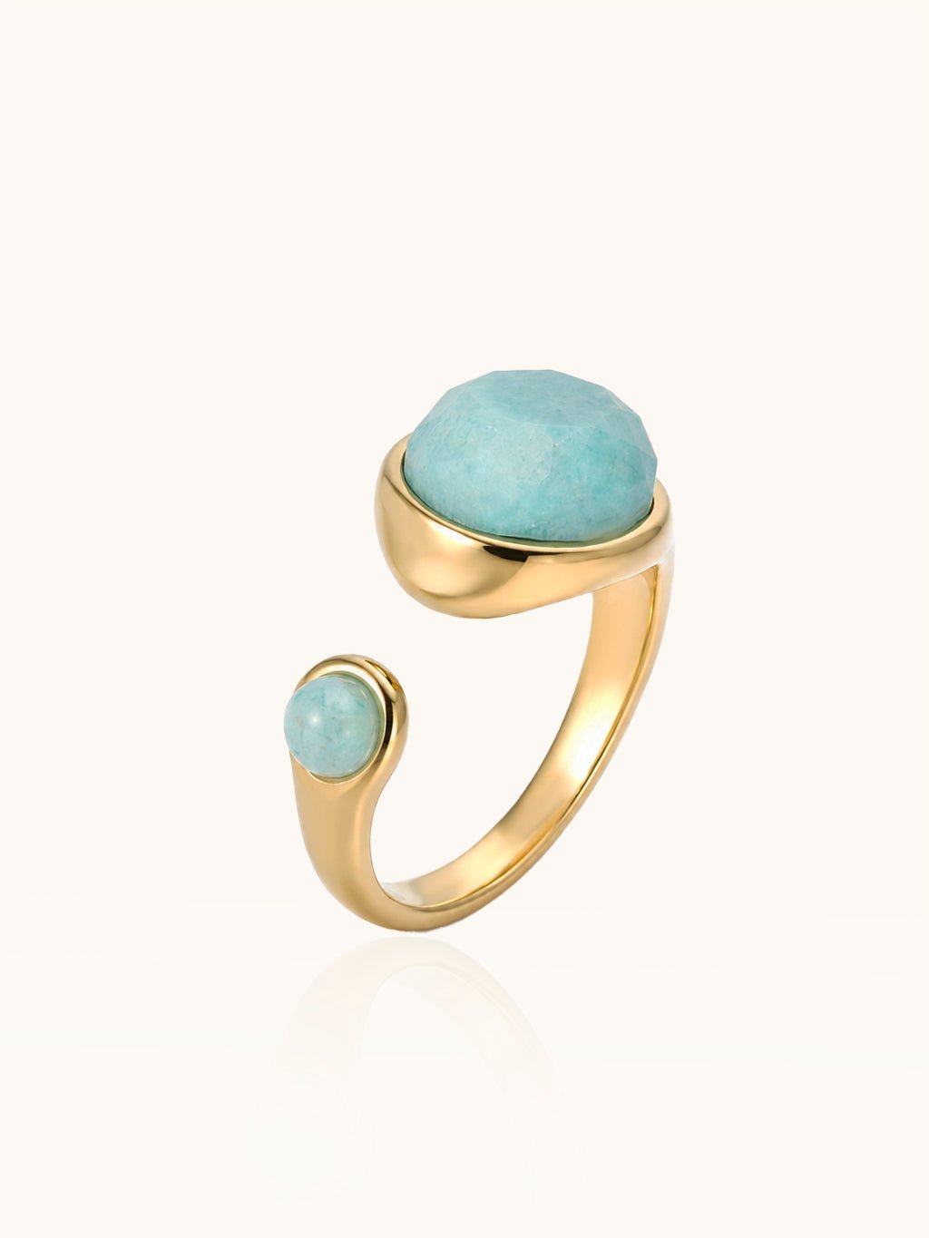 Amazonit Doppelstein Ring Gold - Dorose | Wasserresistent, kein Verfärben