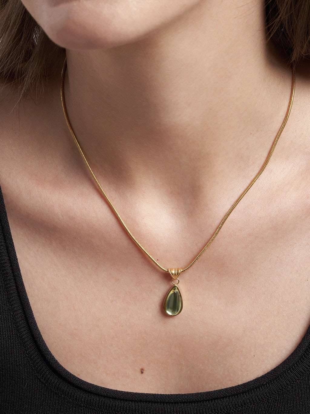 Aquamarine Drop Halskette Gold & Silber - Dorose | Wasserfester Schmuck, 18K vergoldet