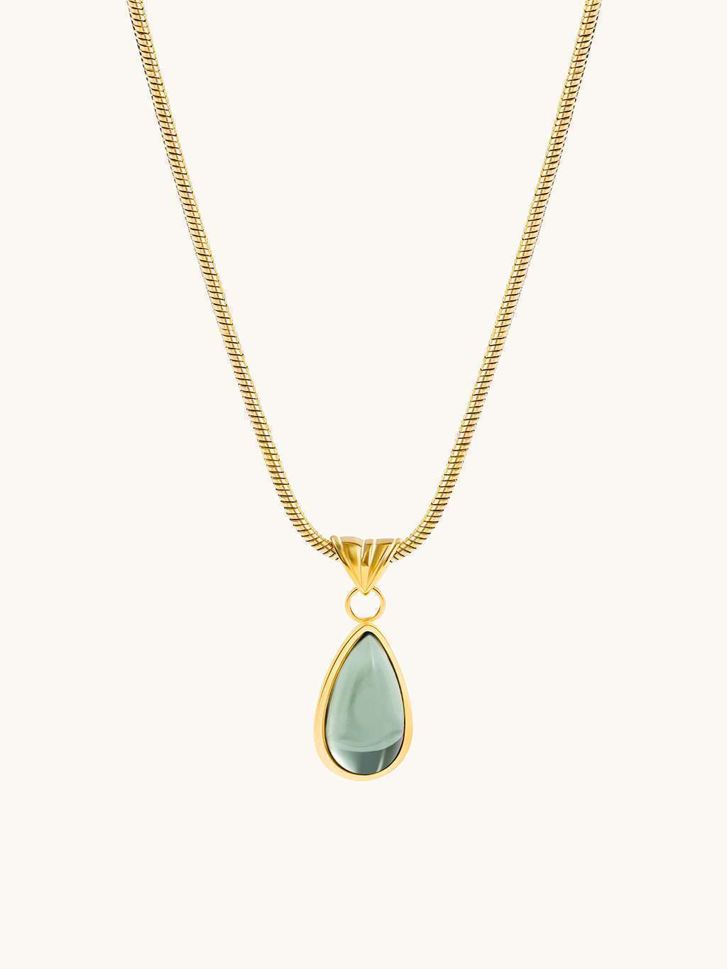 Aquamarine Drop Halskette Gold & Silber - Dorose | Wasserfester Schmuck, 18K vergoldet