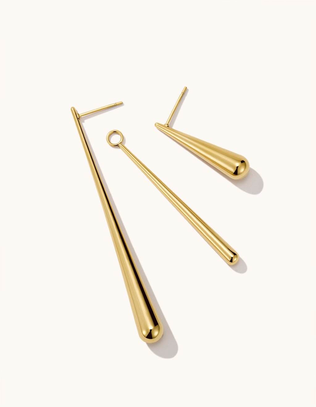 Asymmetrical Water Drop Ohrringe Gold - Dorose | Wasserfester Schmuck, 18K vergoldet