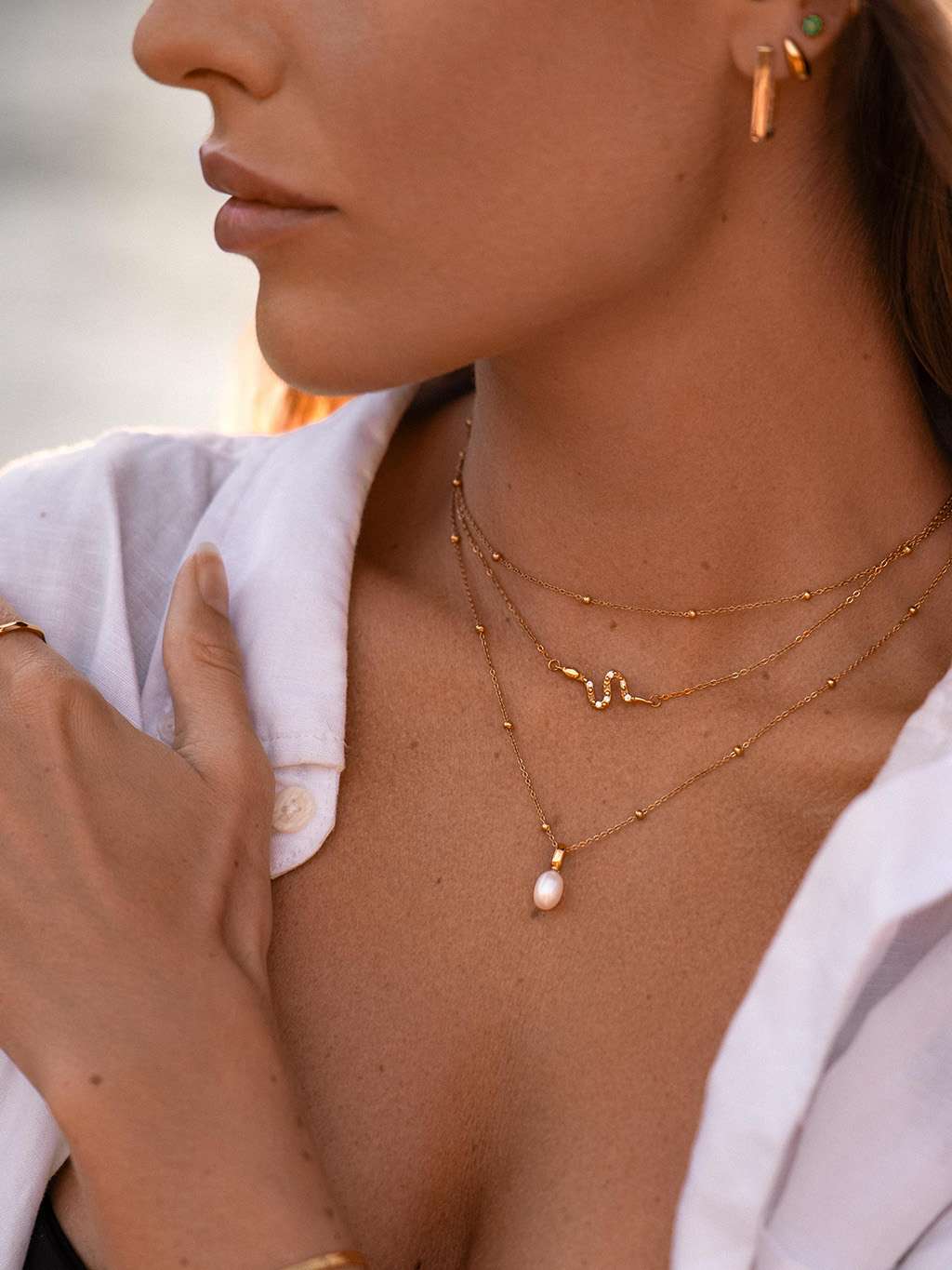 Ball Halskette & Armband Schmuck Set - Dorose | Wasserfester Schmuck, 18K vergoldet