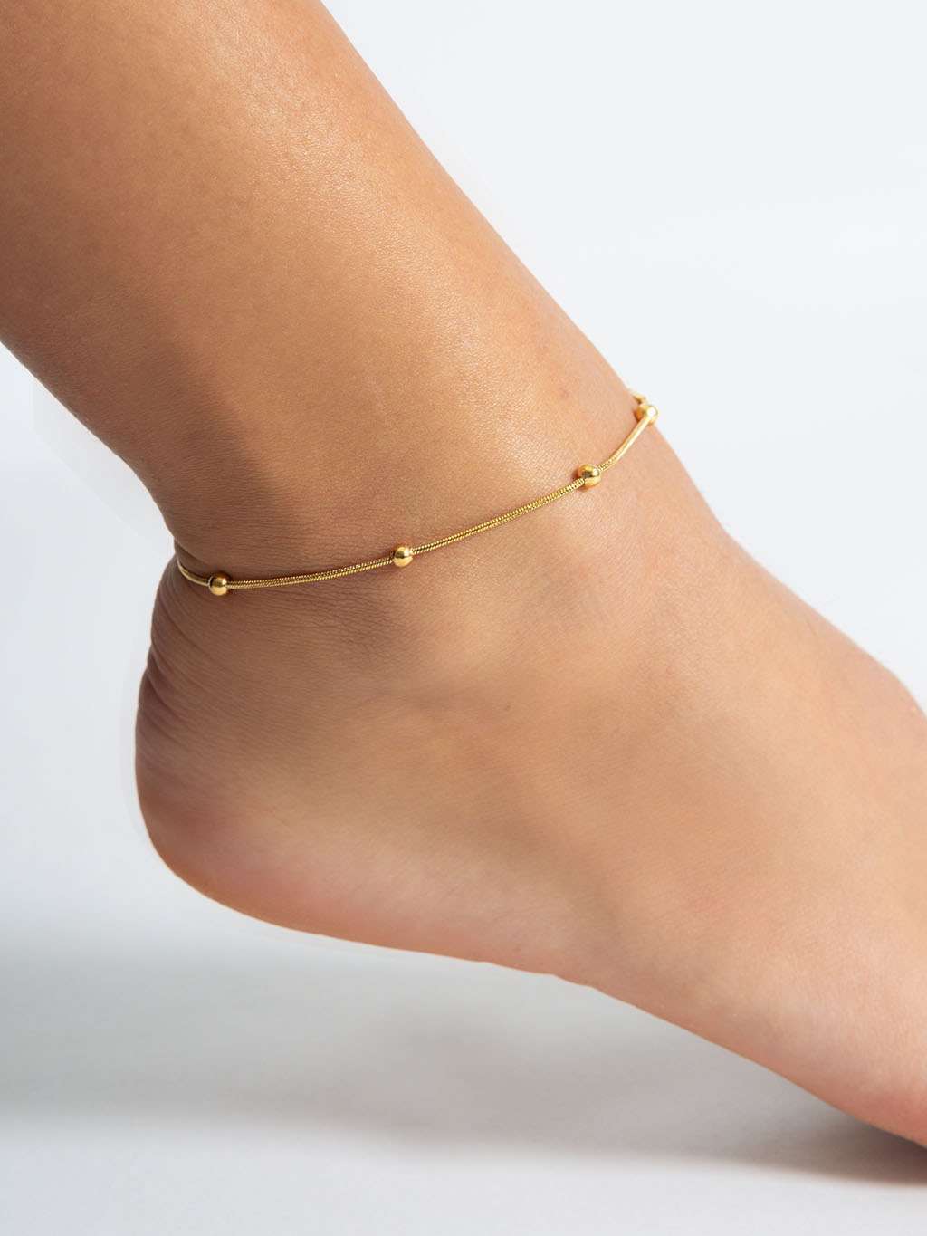 Basic Dotted Fußkette Gold - Dorose | Wasserfester Schmuck, 18K vergoldet