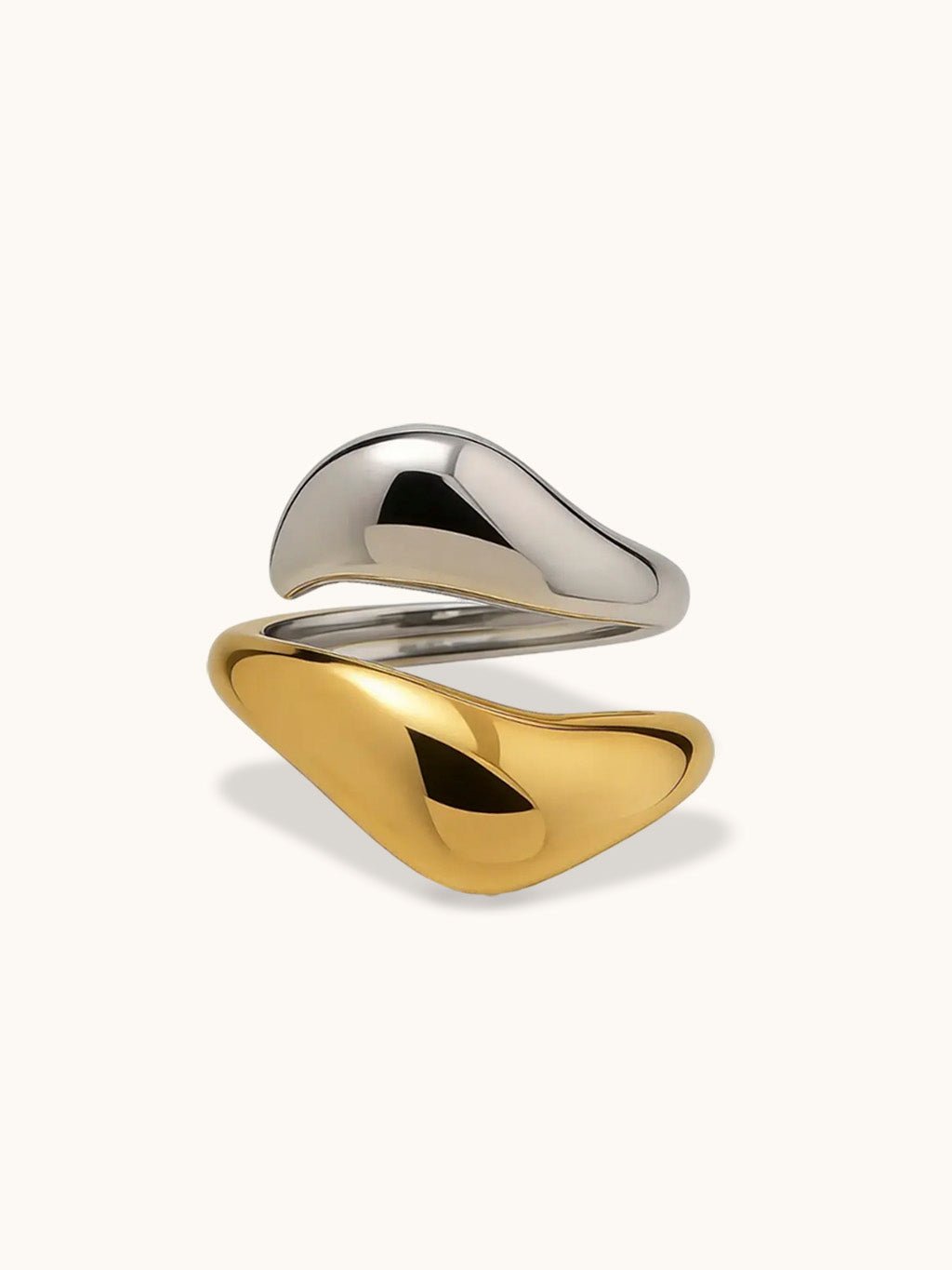 Bicolor Wave Ring Gold und Silber - Dorose | Wasserresistent, kein Verfärben
