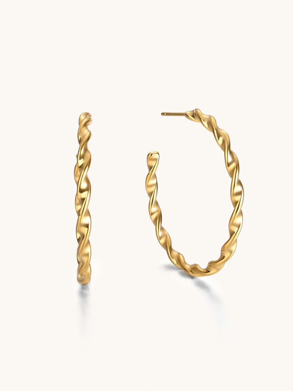 Big Twisted Ohrringe Gold - Dorose | Wasserfester Schmuck, 18K vergoldet