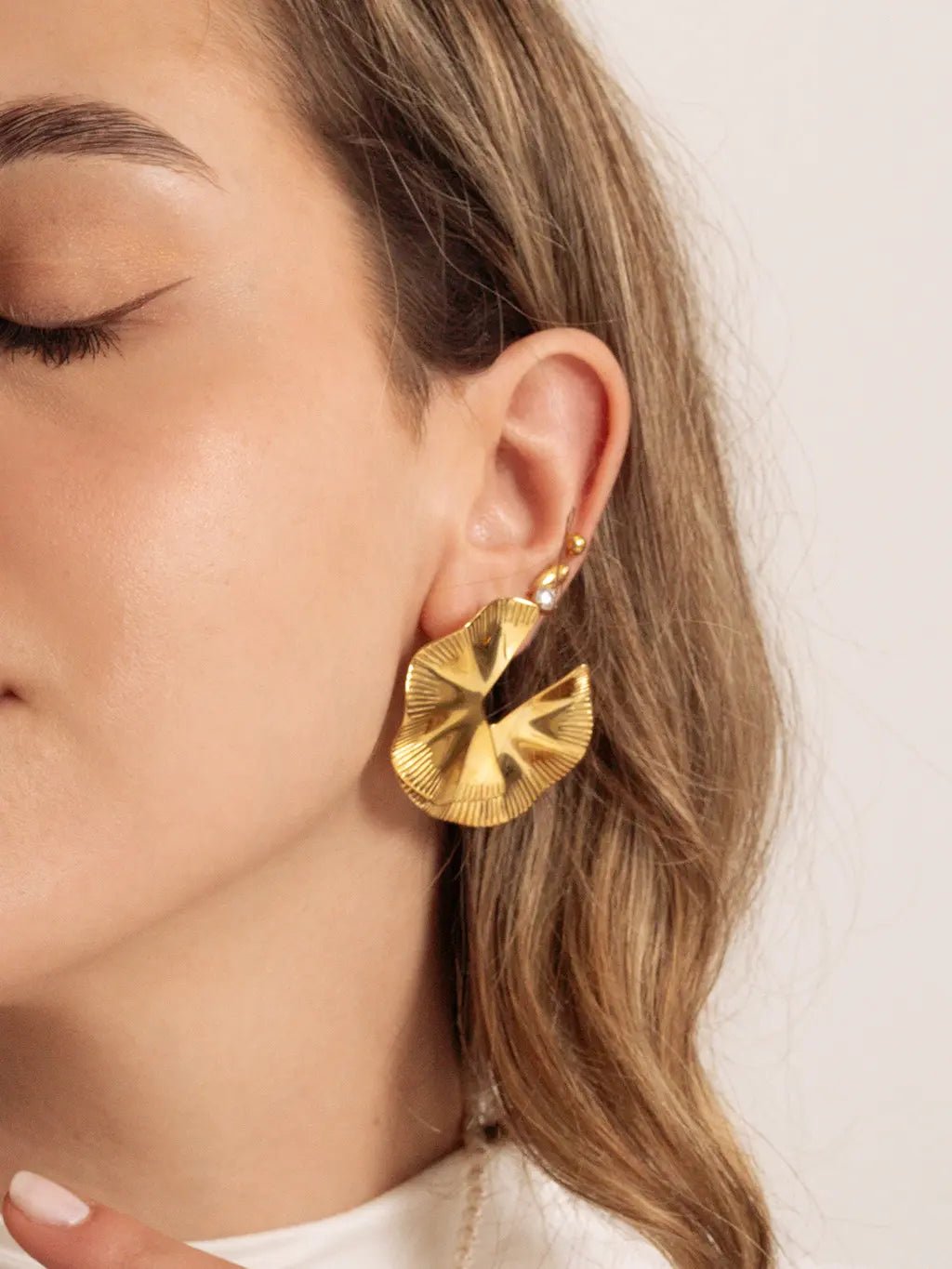 Big Wave Ohrringe Gold - Dorose | Wasserfester Schmuck, 18K vergoldet