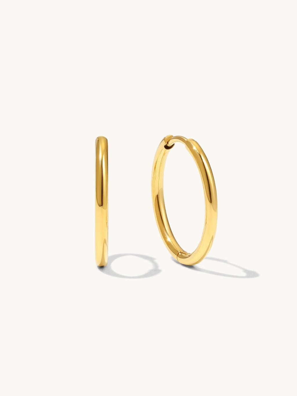 Blank Hoops Ohrringe Gold Large 16mm - Dorose | Wasserfester Schmuck, 18K vergoldet
