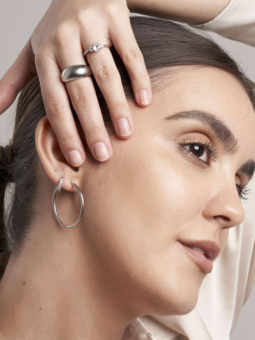 Blank Hoops Ohrringe Silber 30mm - Dorose | Wasserfester Schmuck, 18K vergoldet