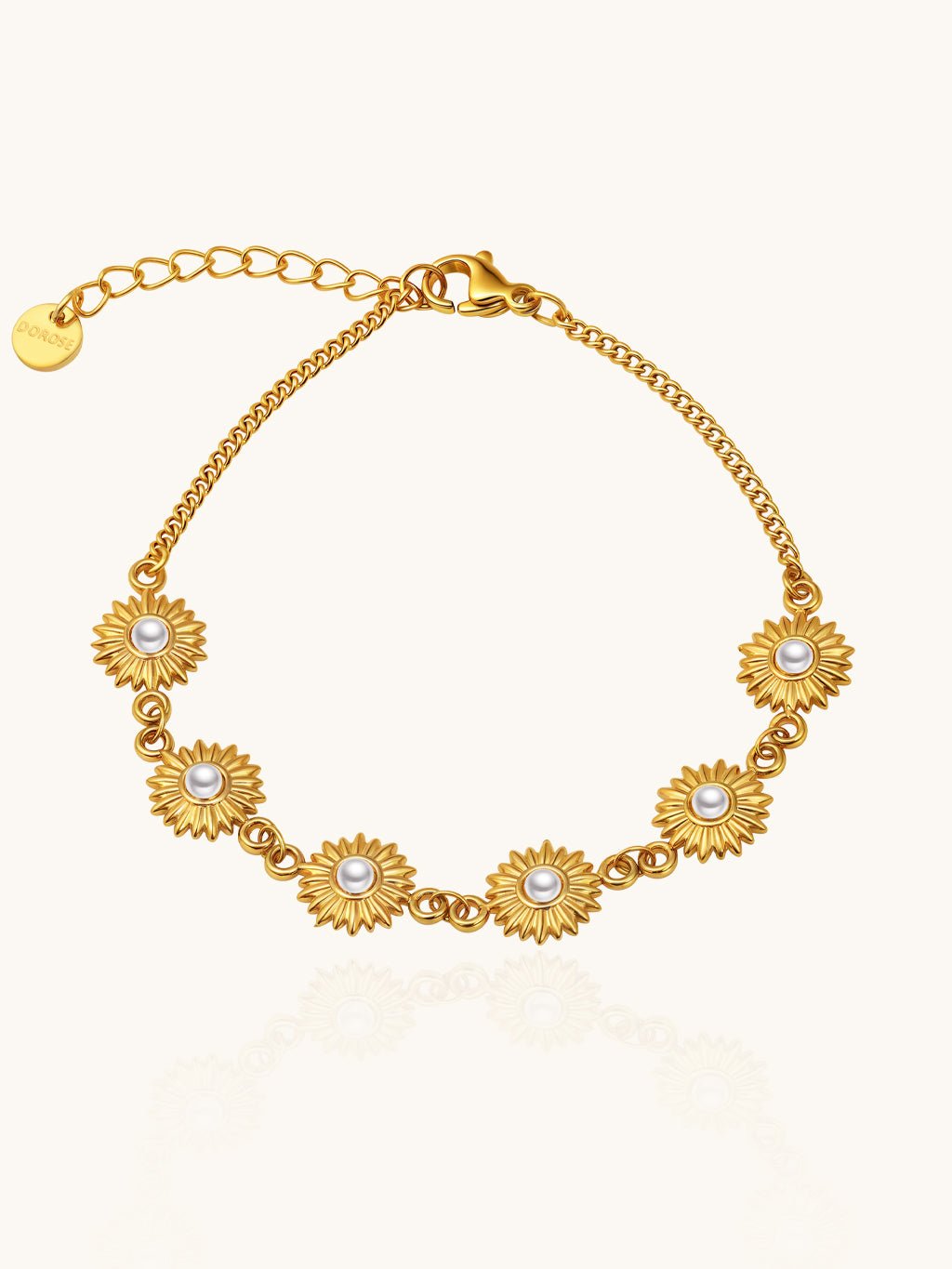 Blume Perle Armband Gold - Dorose | Wasserresistent, kein Verfärben
