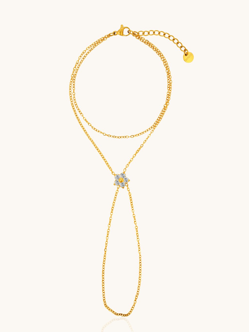 Blütenzirkonia Finger - Armband Gold - Dorose | Wasserresistent, kein Verfärben