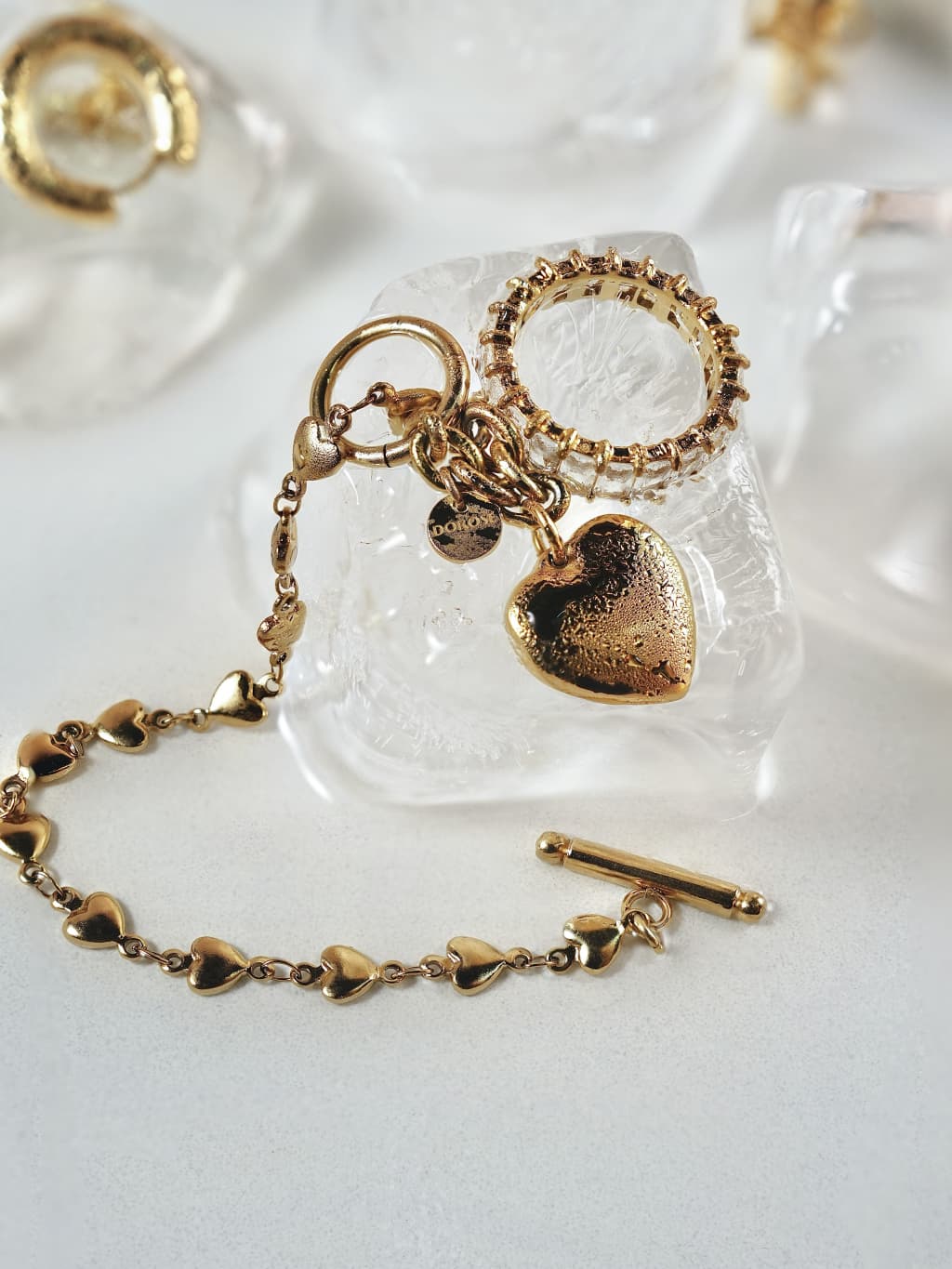 Bold Heart Armband Gold 17,5cm - Dorose | Wasserresistent, kein Verfärben