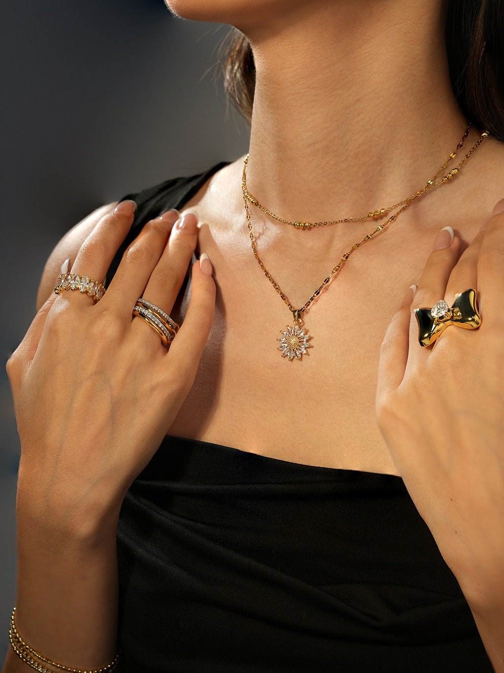 Bow Crush Ring Gold - Dorose | Wasserresistent, kein Verfärben