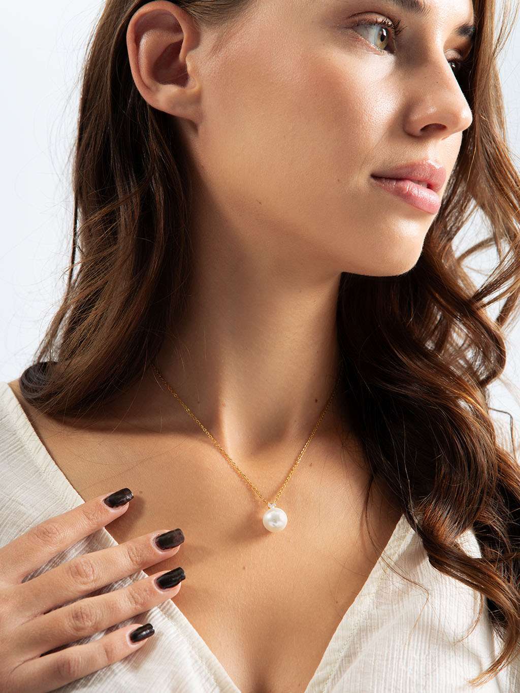 Brillant Pearl Kette Gold - Dorose | Wasserfester Schmuck, 18K vergoldet