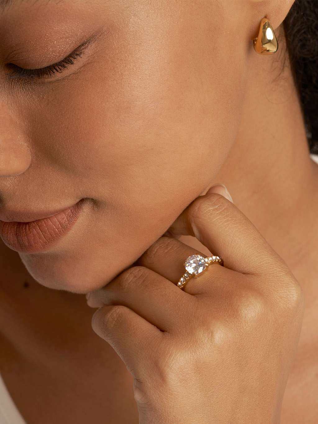 Brilliant Elipse Ring Gold Silber - Dorose | Wasserfester Schmuck, 18K vergoldet