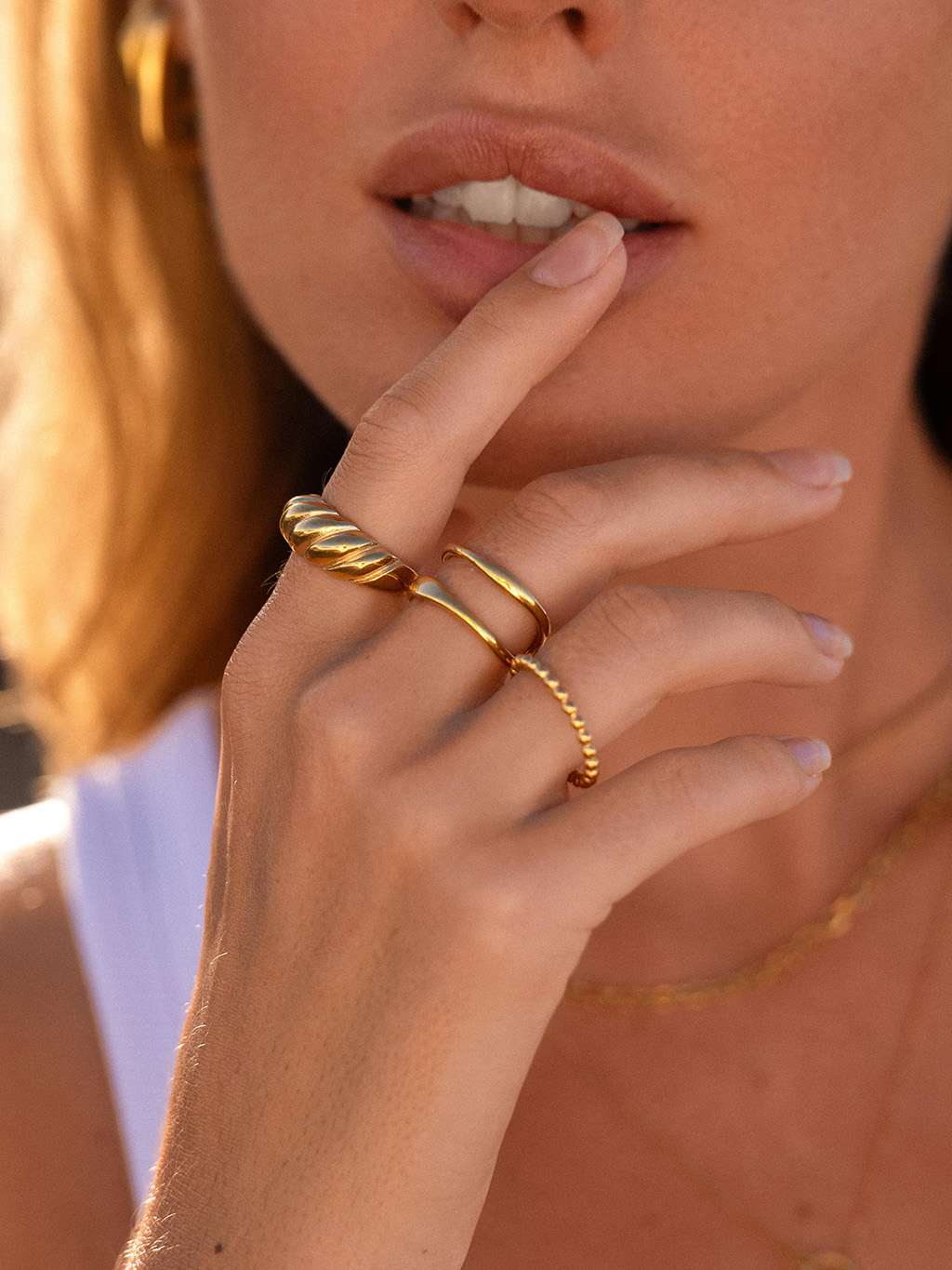 Bullet Ring Gold Klassischer Stil - Dorose | Wasserfester Schmuck, 18K vergoldet