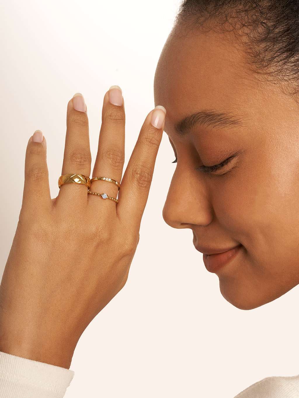 Bullet Ring mit Zirkonia Gold - Dorose | Wasserfester Schmuck, 18K vergoldet