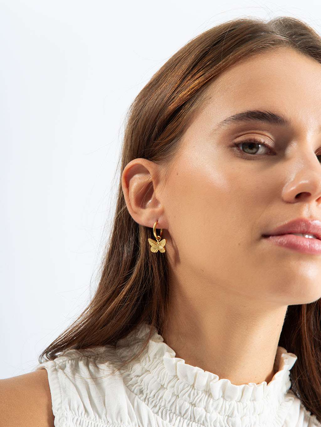 Butterfly Hoop Ohrringe Gold - Dorose | Wasserfester Schmuck, 18K vergoldet