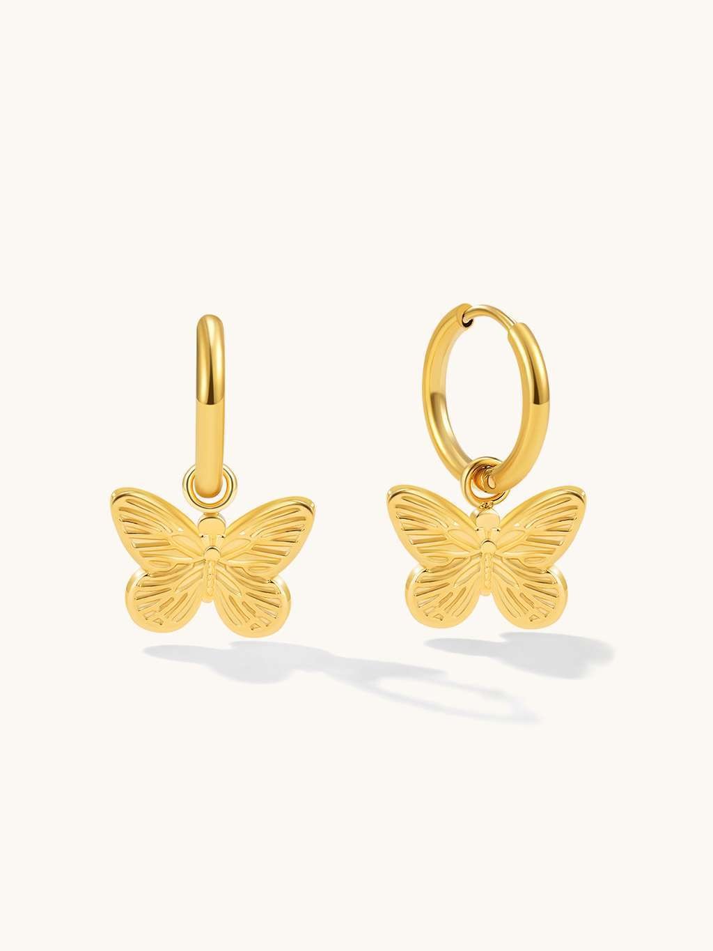 Butterfly Hoop Ohrringe Gold - Dorose | Wasserfester Schmuck, 18K vergoldet
