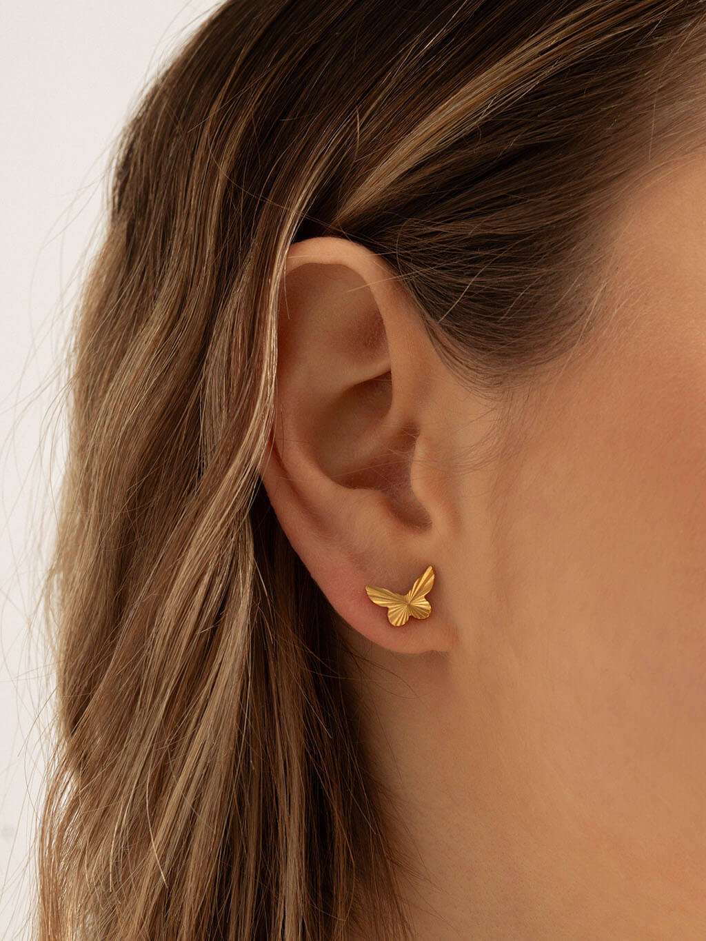 Butterfly Studs Ohrstecker Gold - Dorose | Wasserfester Schmuck, 18K vergoldet