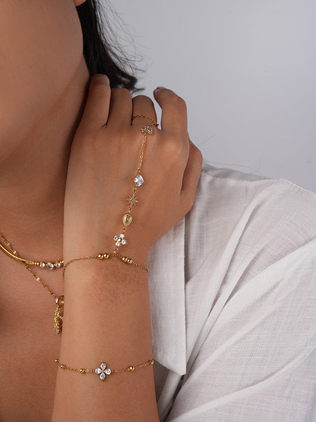 Celestial Bloom Handkette Gold - Dorose | Wasserresistent, kein Verfärben