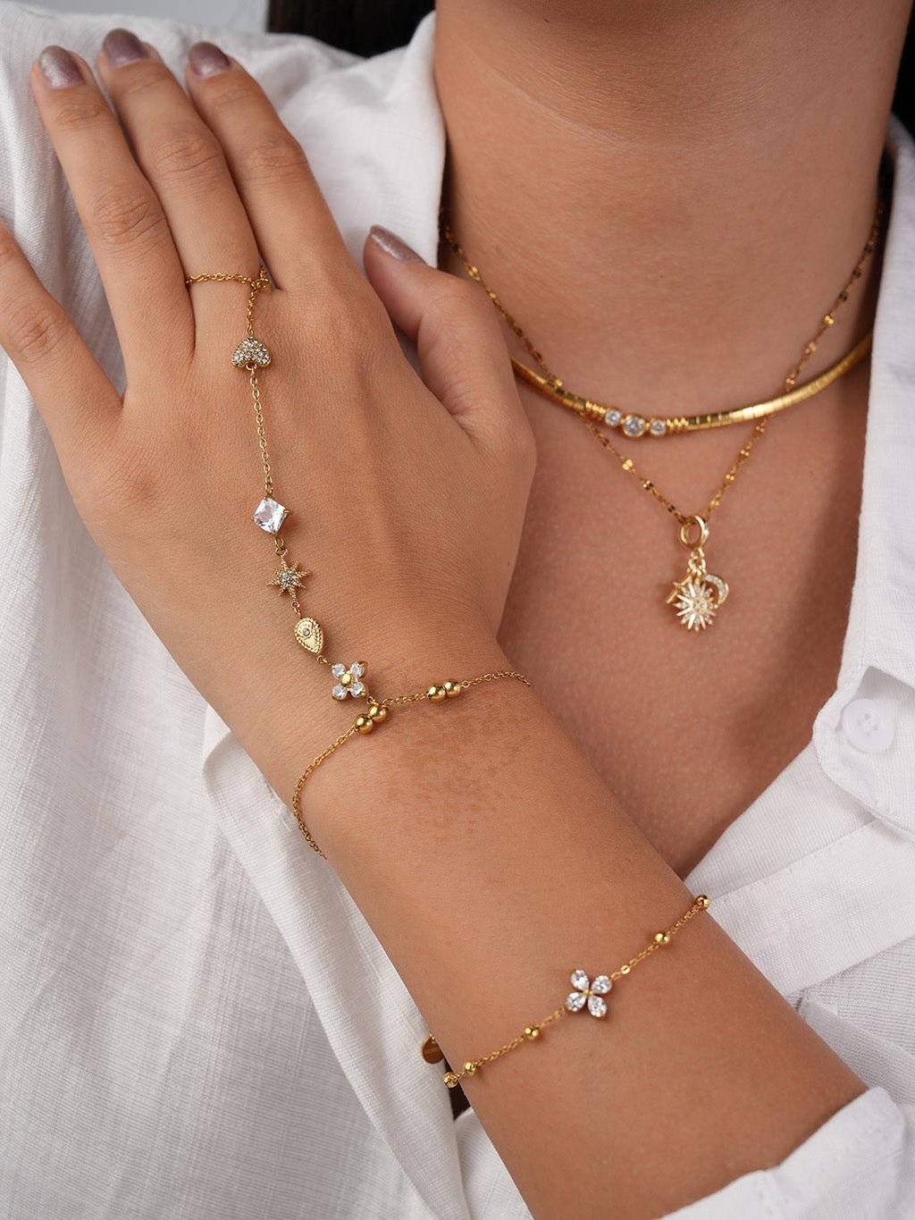 Celestial Bloom Handkette Gold - Dorose | Wasserresistent, kein Verfärben