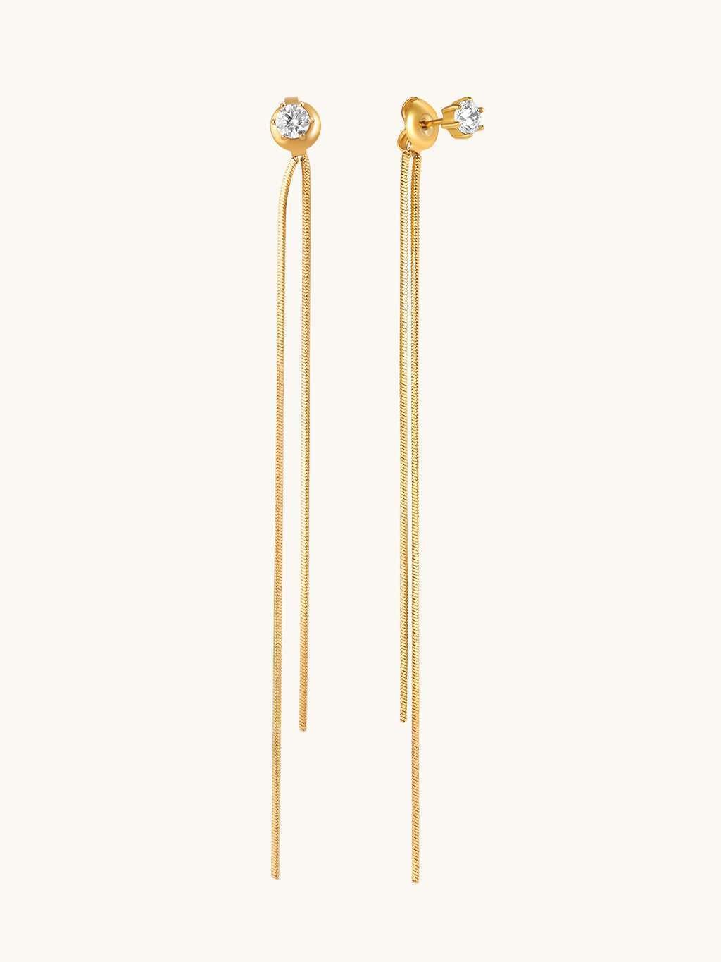 Chain Drops Ohrringe Gold - Dorose | Wasserfester Schmuck, 18K vergoldet