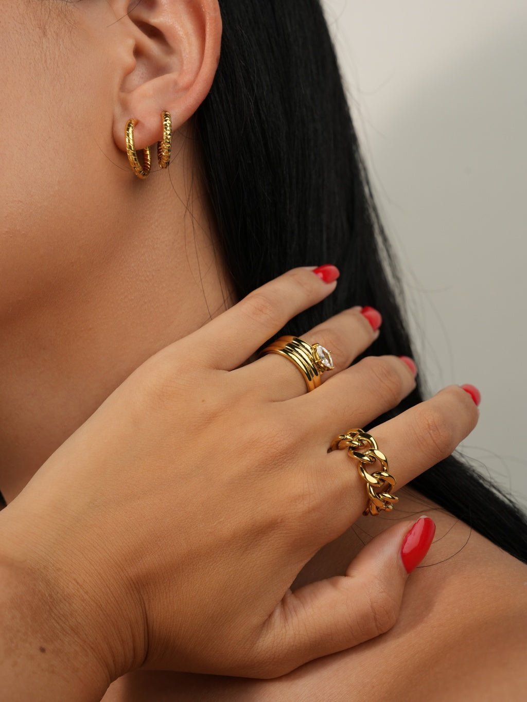 Chain Link Ring Gold 54mm - Dorose | Wasserresistent, kein Verfärben