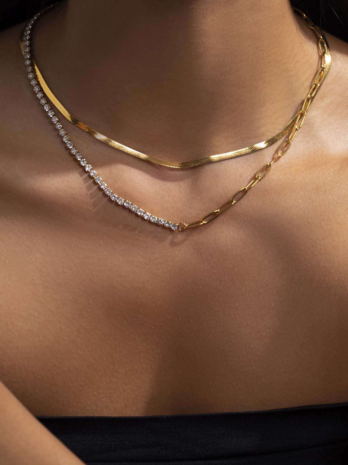 Charm Kette Zirkonia - Dorose | Wasserfester Schmuck, 18K vergoldet