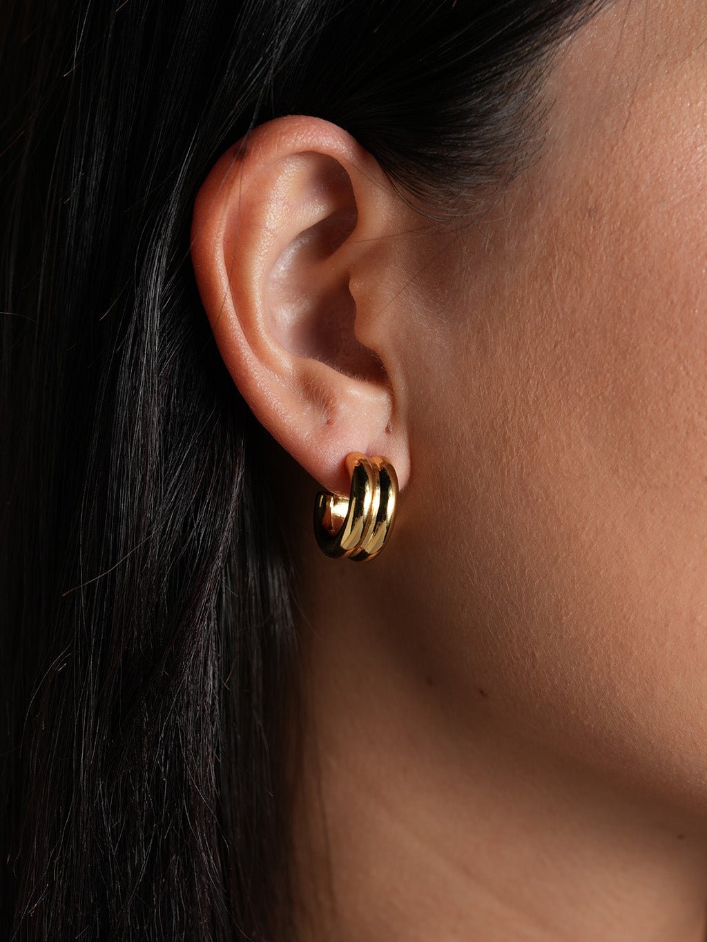 Chunky Double Hoop Ohrringe Gold - Dorose | Wasserresistent, kein Verfärben